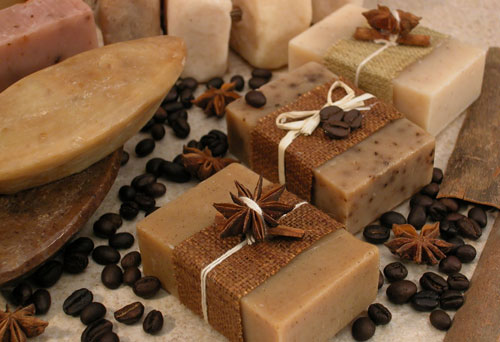 homemade soap with coffee