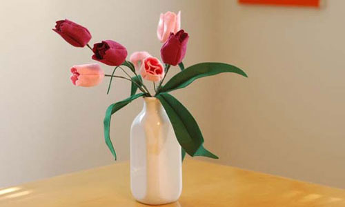 idea tulips from felt