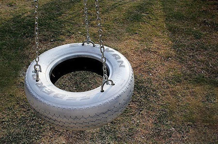 DIY swing from а car tire